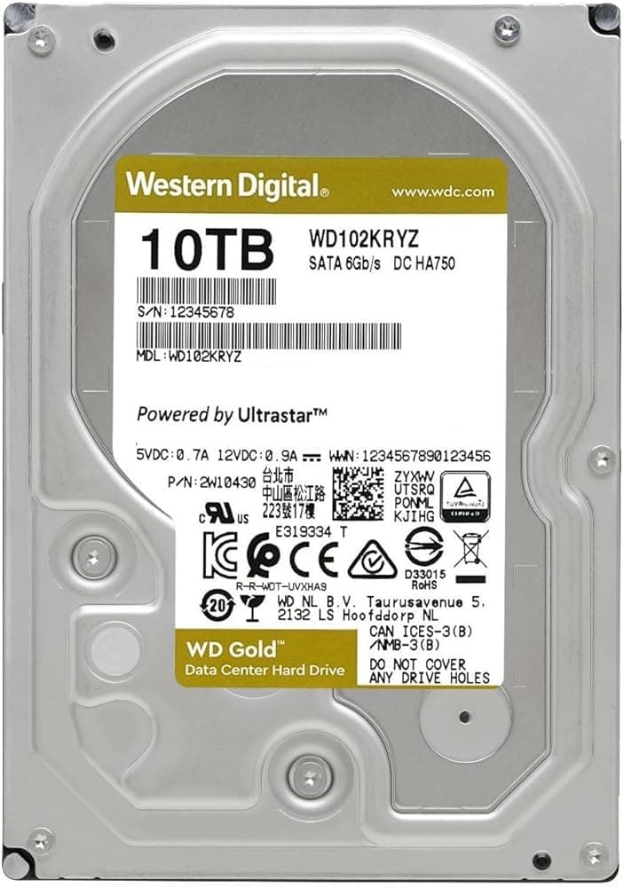 WD Gold 10TB Enterprise Hard Drive